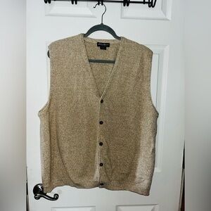 Eddie Bauer Unisex Cream Sweater Vest 💯 Cotton